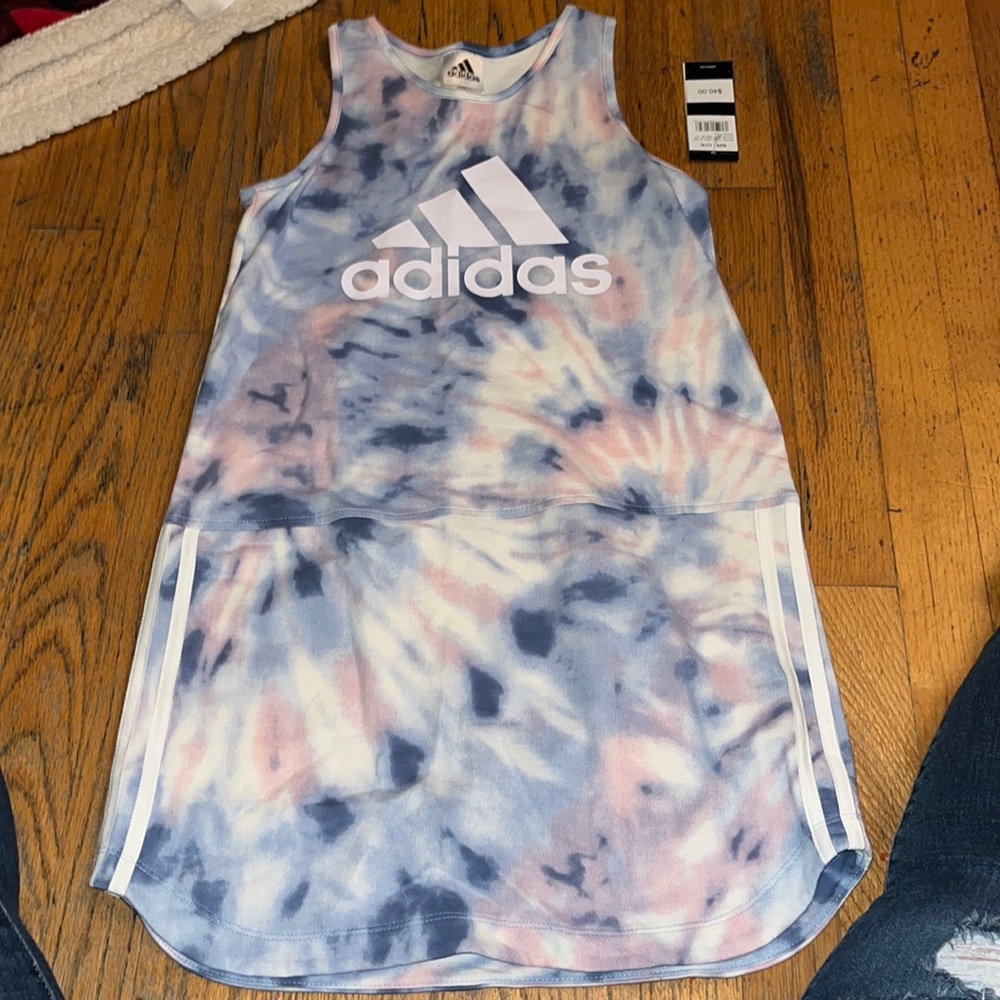 Girls adidas tie dye tank dress